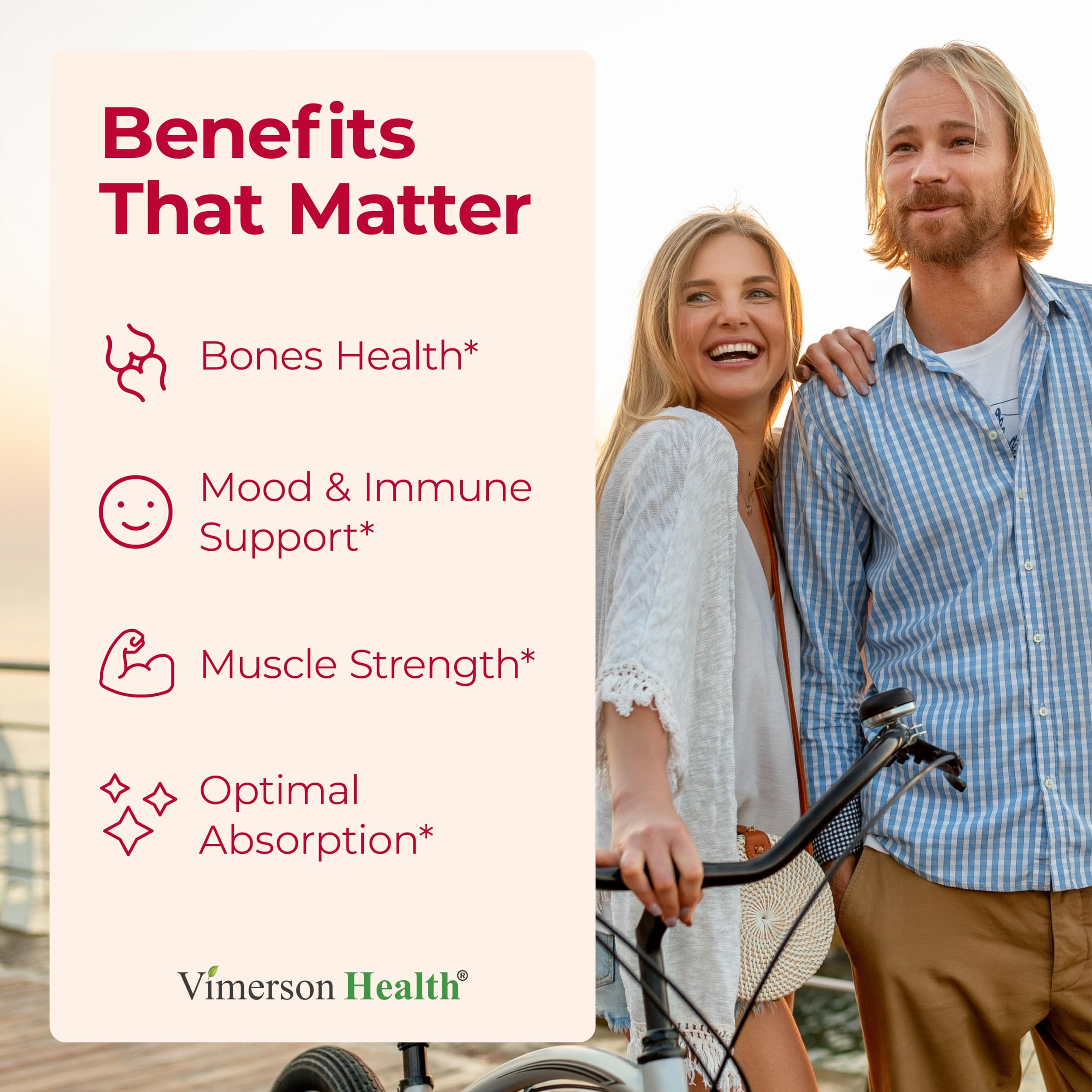 Vimerson Health Vitamin D3 K2 chewables bottle side view with supplement facts.