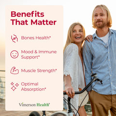 Vimerson Health Vitamin D3 K2 chewables bottle side view with supplement facts.