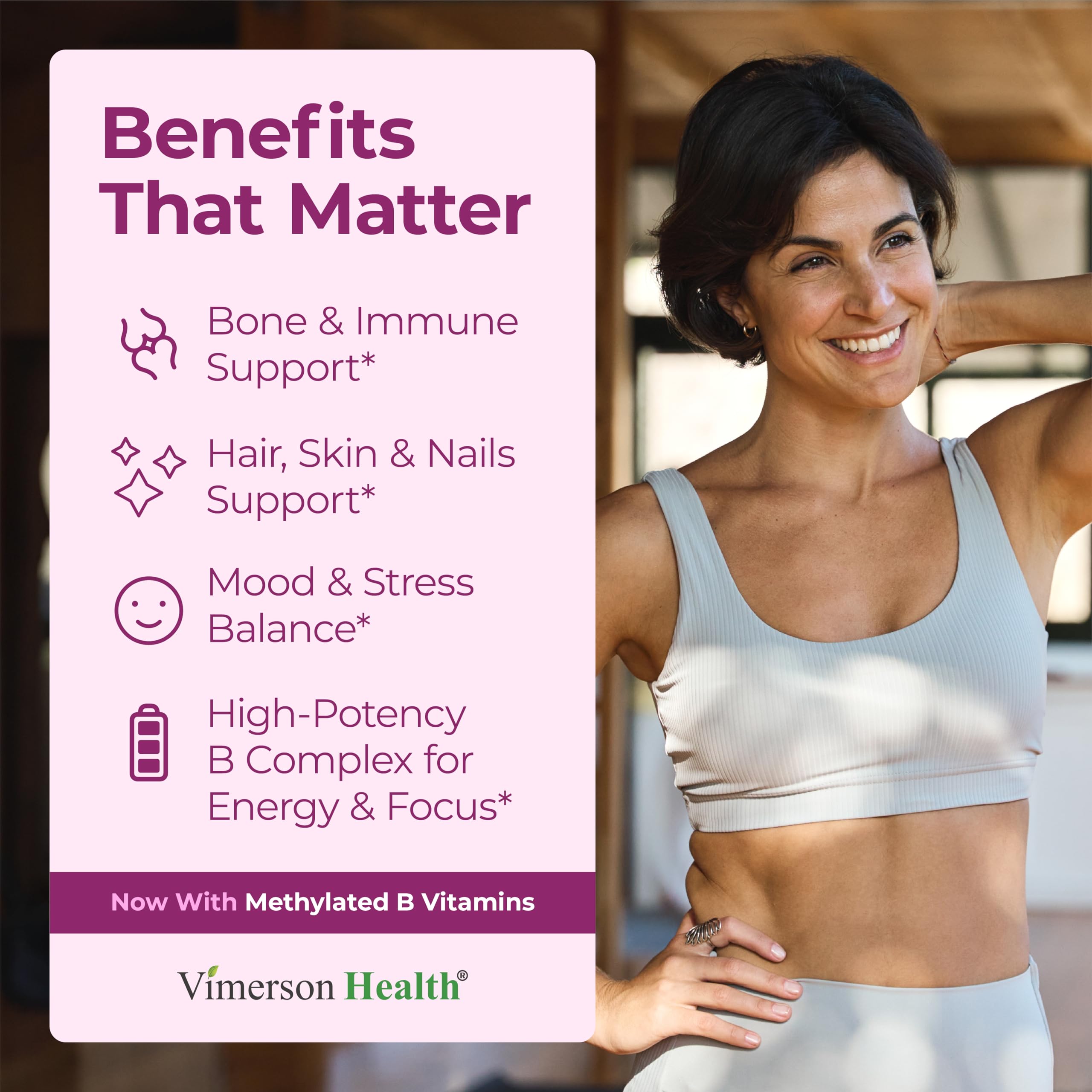 Vimerson Health Womens Multivitamin capsules ready for convenient daily nutrition.
