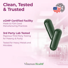 Vimerson Health label close-up highlighting key nutrients and ingredients.