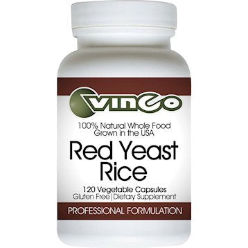 Vinco Red Yeast Rice 600 mg bottle, vegetarian capsules for LDL balance