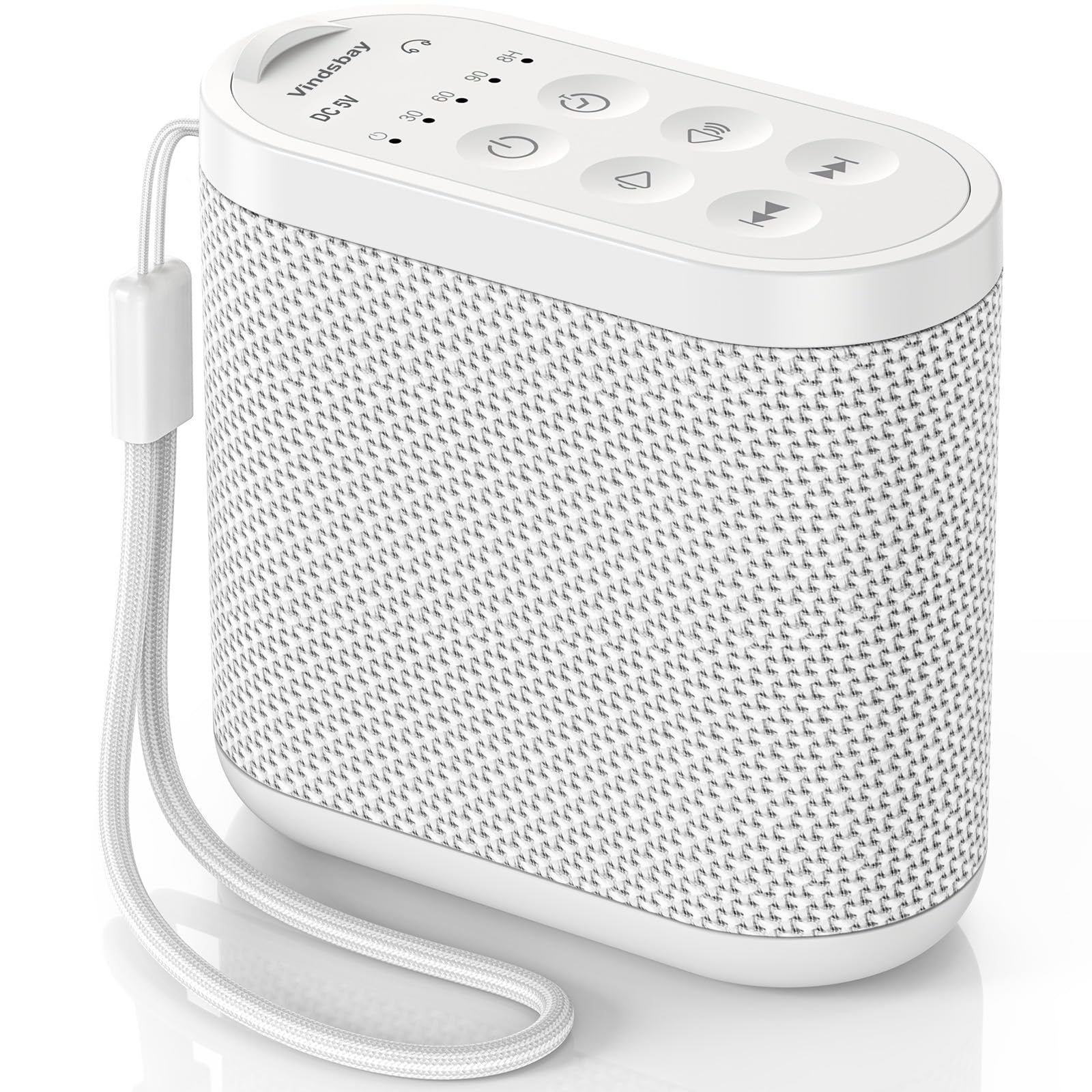 Vindsbay portable sound machine with long lasting battery for travel and all night use.