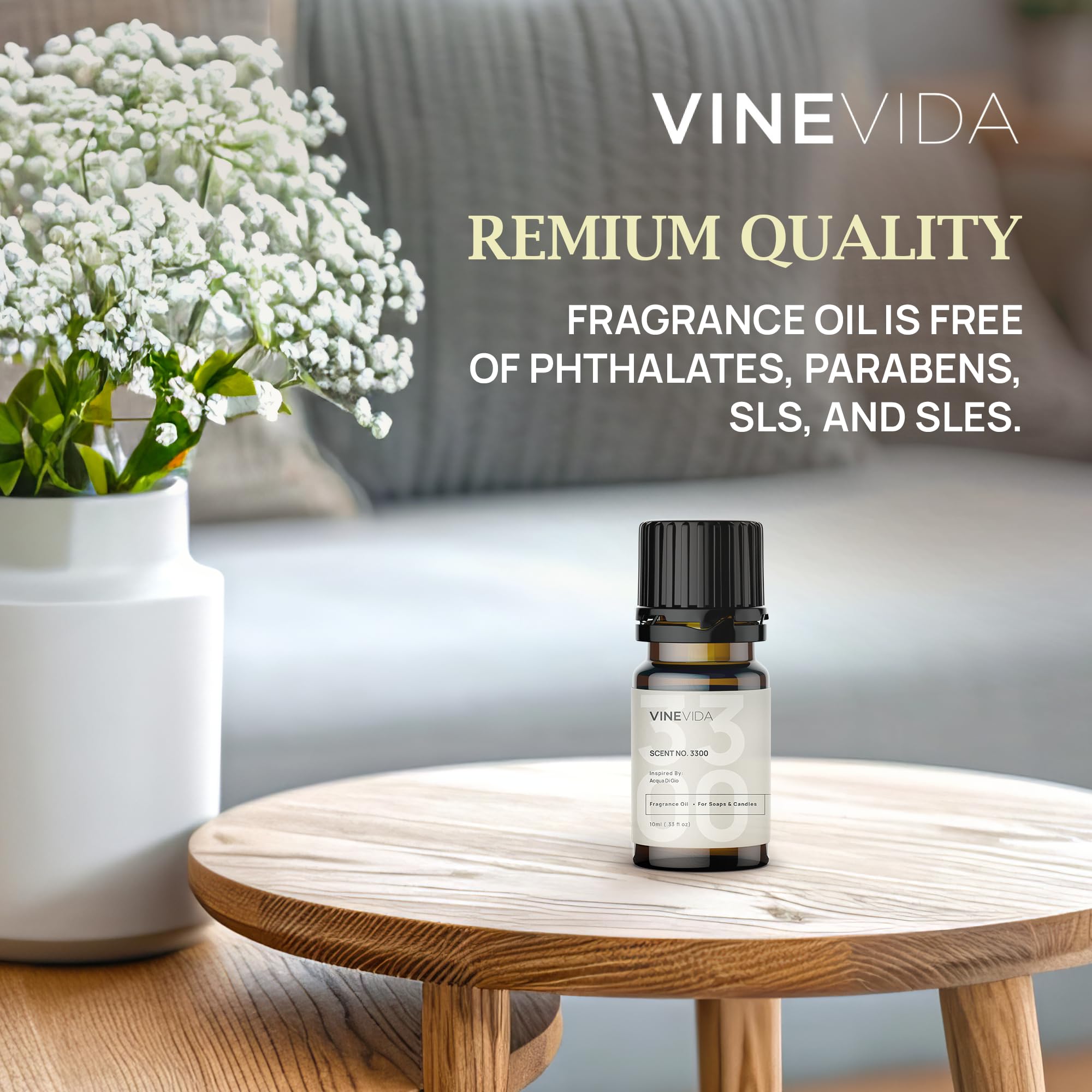VINEVIDA fragrance oil for skin and laundry offers versatile, skin-safe options.