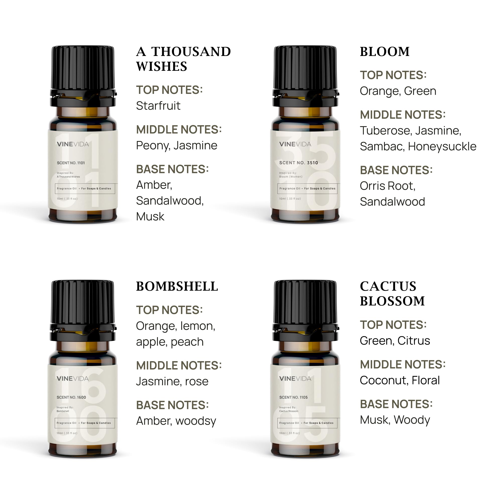 VINEVIDA fragrance oils for soap, candle, and diffuser use to elevate projects.