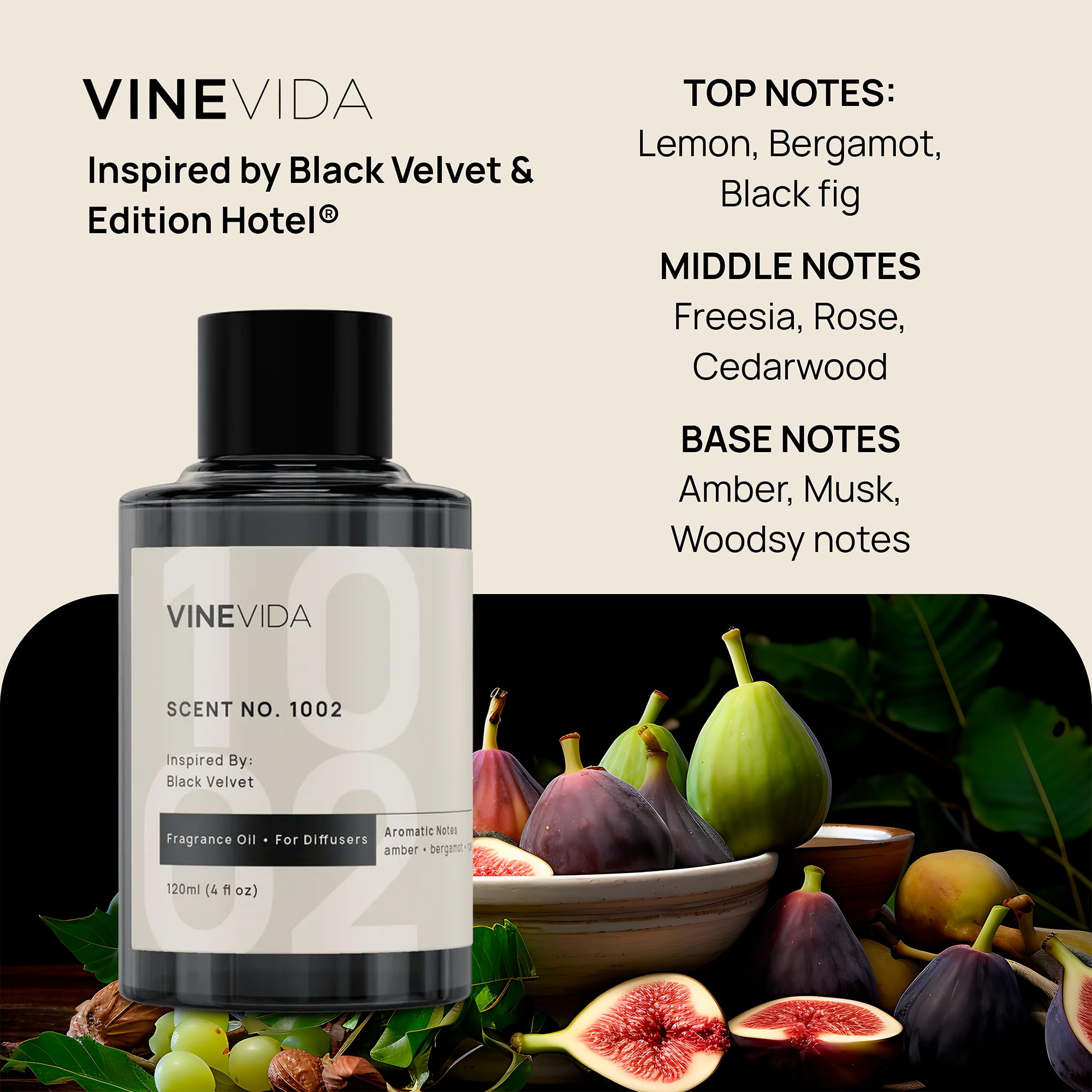 VINEVIDA No1019 diffuser bottle in a modern living space for everyday hotel sophistication.