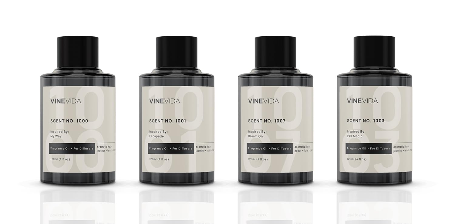 VINEVIDA No1000 bottle close-up for premium hotel-like ambiance at home.