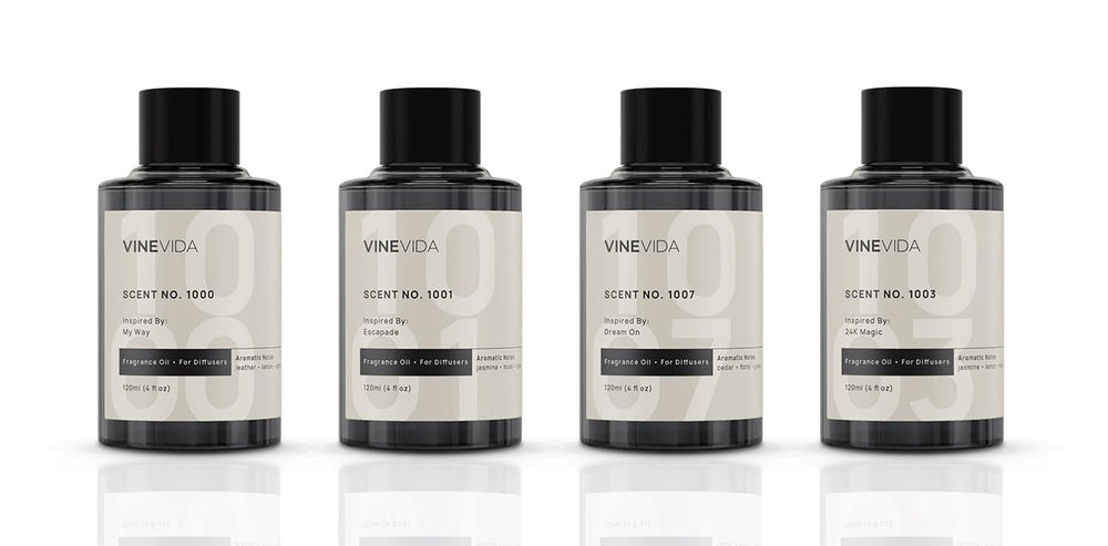 VINEVIDA No1000 bottle close-up for premium hotel-like ambiance at home.