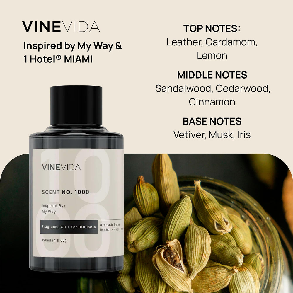 VINEVIDA No1001 bottle close-up for elevating entryway mood at home.
