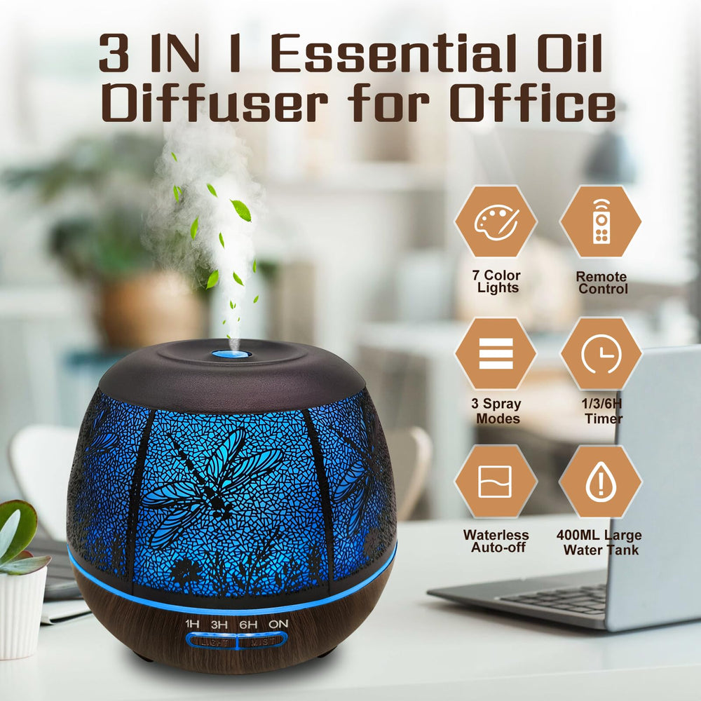 VinFucher Dragonfly seven-color light creates mood while diffusing.