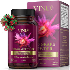 VINIA bottle with piceid resveratrol label for vascular wellness