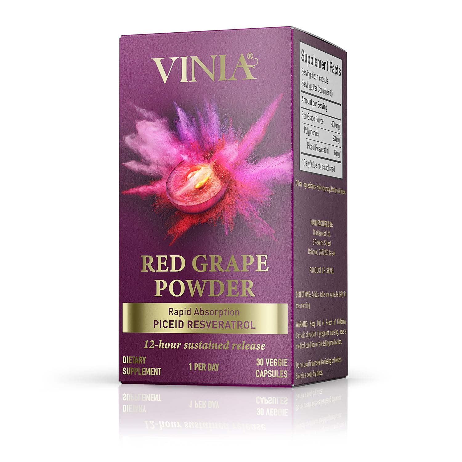 VINIA ingredients scene featuring polyphenols like catechins and quercetin