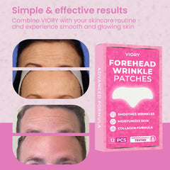 VIORY Forehead Patches application shows a flexible sheet for comfortable overnight wear.