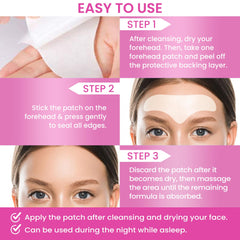 VIORY Forehead Patches close-up highlights aloe and vitamins for skin comfort.