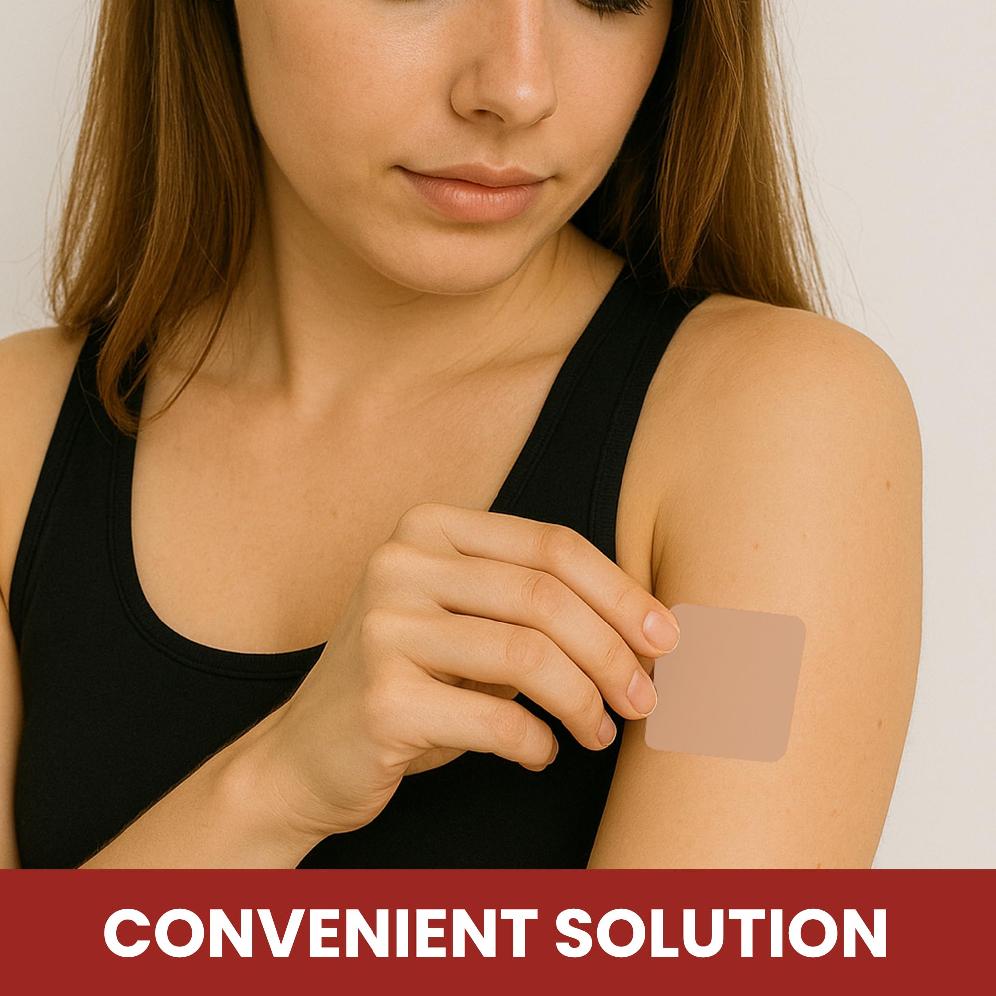 VIORY Iron Patches biotin ingredients visual highlights natural formulation.