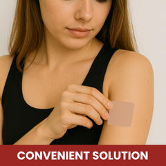 VIORY Iron Patches biotin ingredients visual highlights natural formulation.