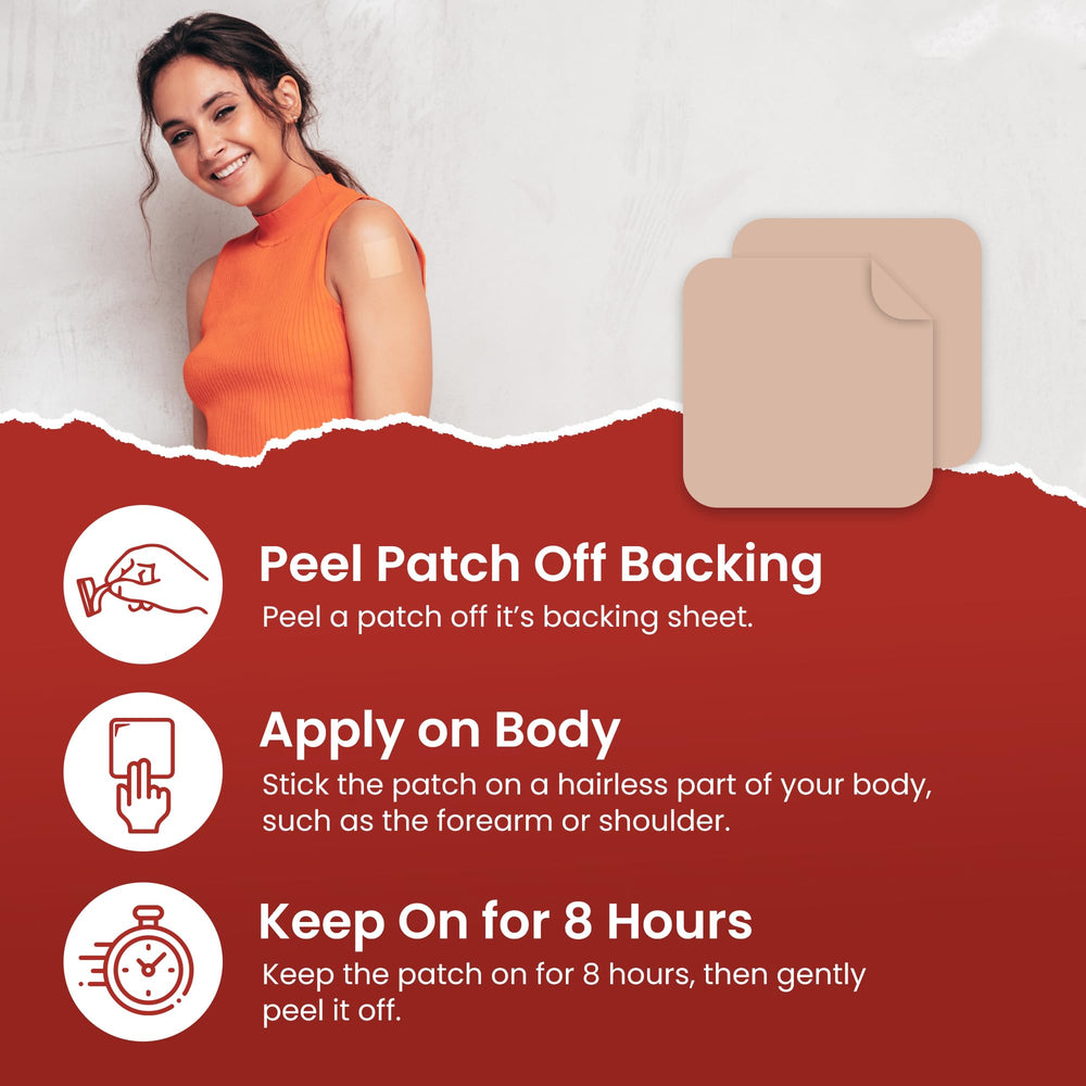 VIORY Iron Patches back patch closeup shows easy skin-friendly placement.