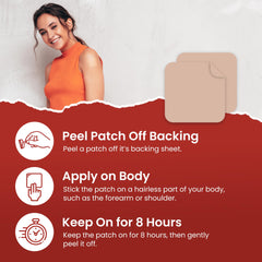 VIORY Iron Patches back patch closeup shows easy skin-friendly placement.