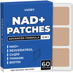 VIORY NAD+ patches on arm showing classic packaging for potential daily energy support.