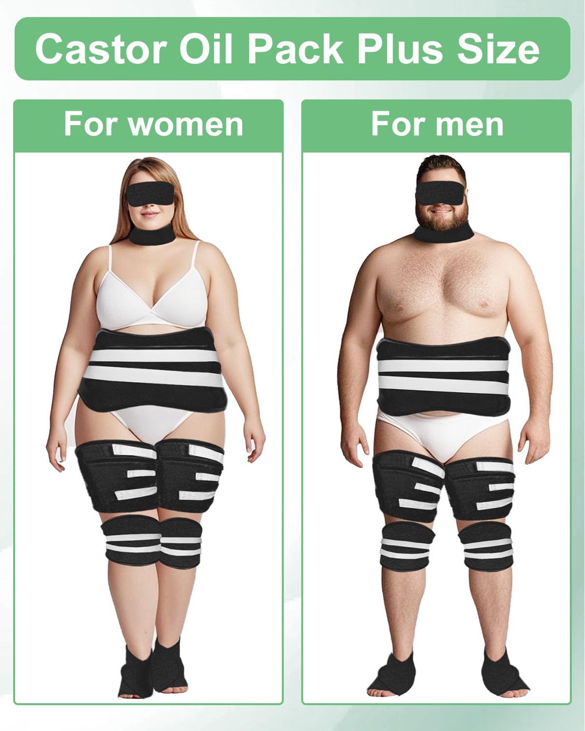 Viowey Castor Oil Pack Wrap legs patch for full-length wear and absorption