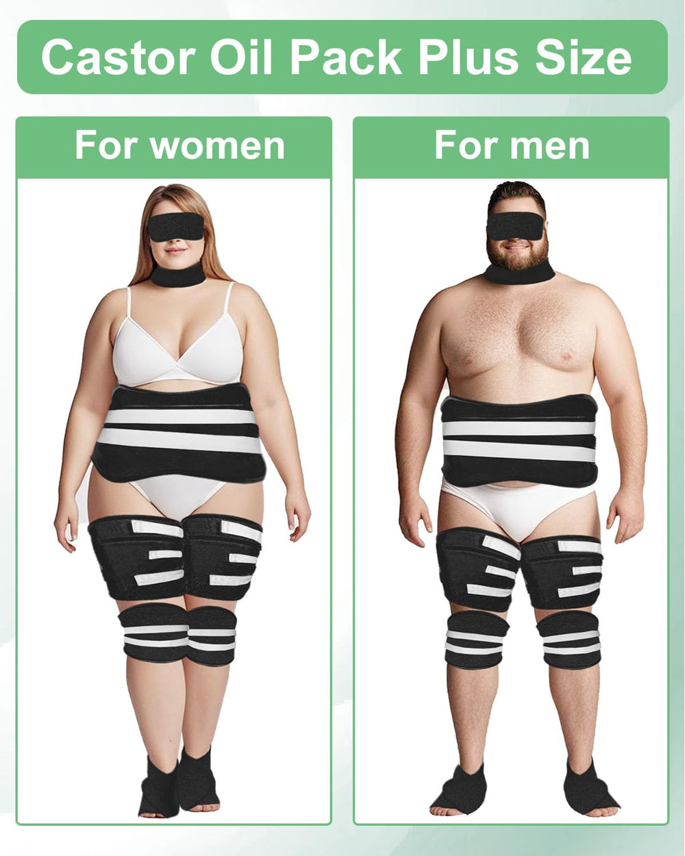 Viowey Castor Oil Pack Wrap legs patch for full-length wear and absorption