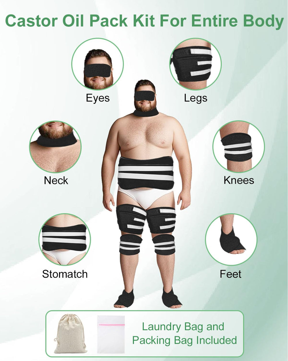 Viowey Castor Oil Pack Wrap stomach patch for midsection coverage