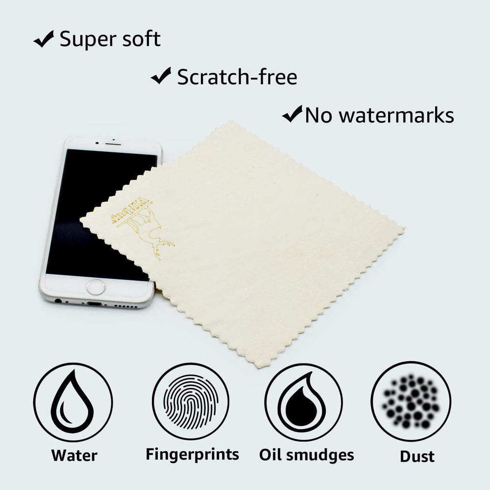 VIPbuy natural chamois cloth cleans phone screens for a crystal-clear view