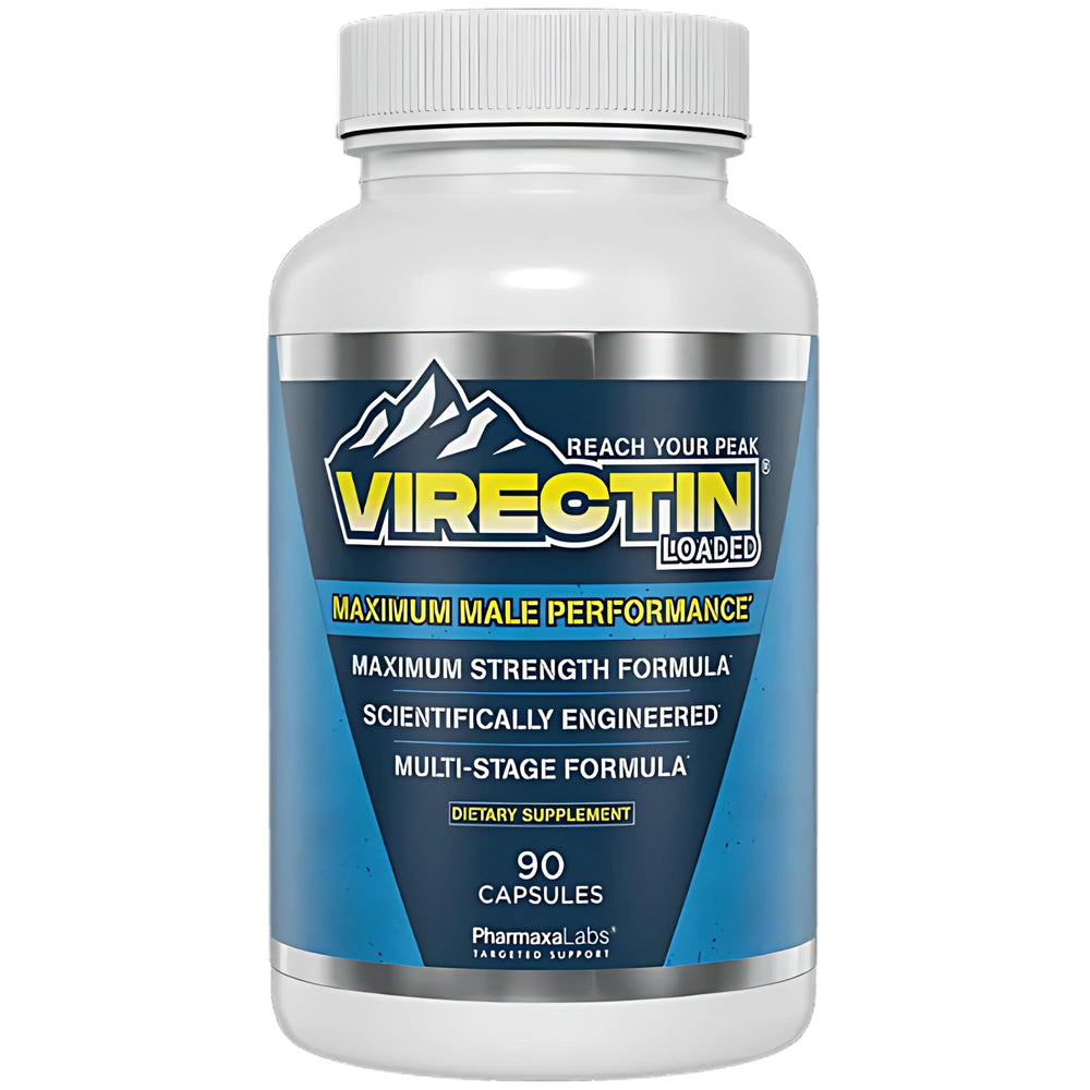 Virectin Loaded bottle front view ideal for daily vitality support.