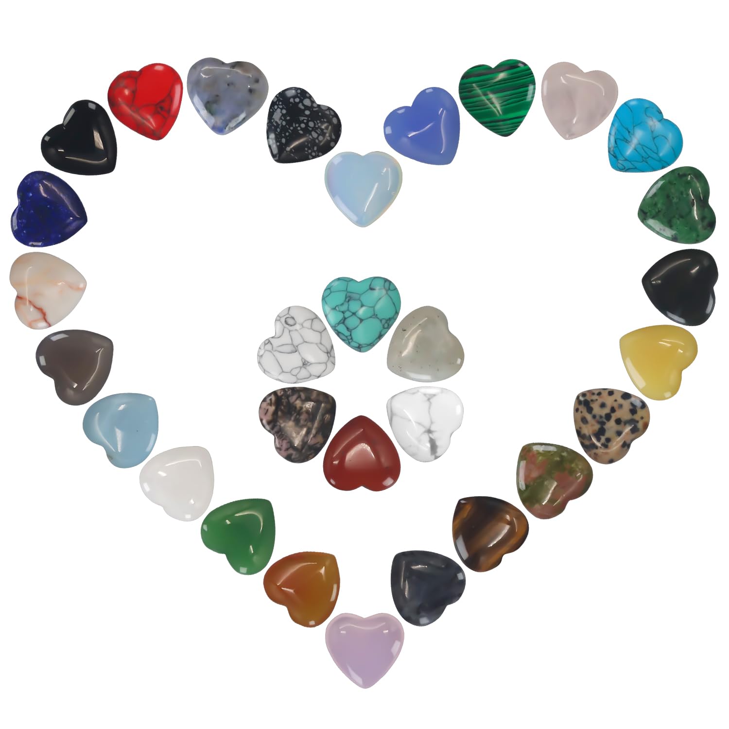 Piedras en forma de corazón de Virekm, amatista brillante para decoración serena.