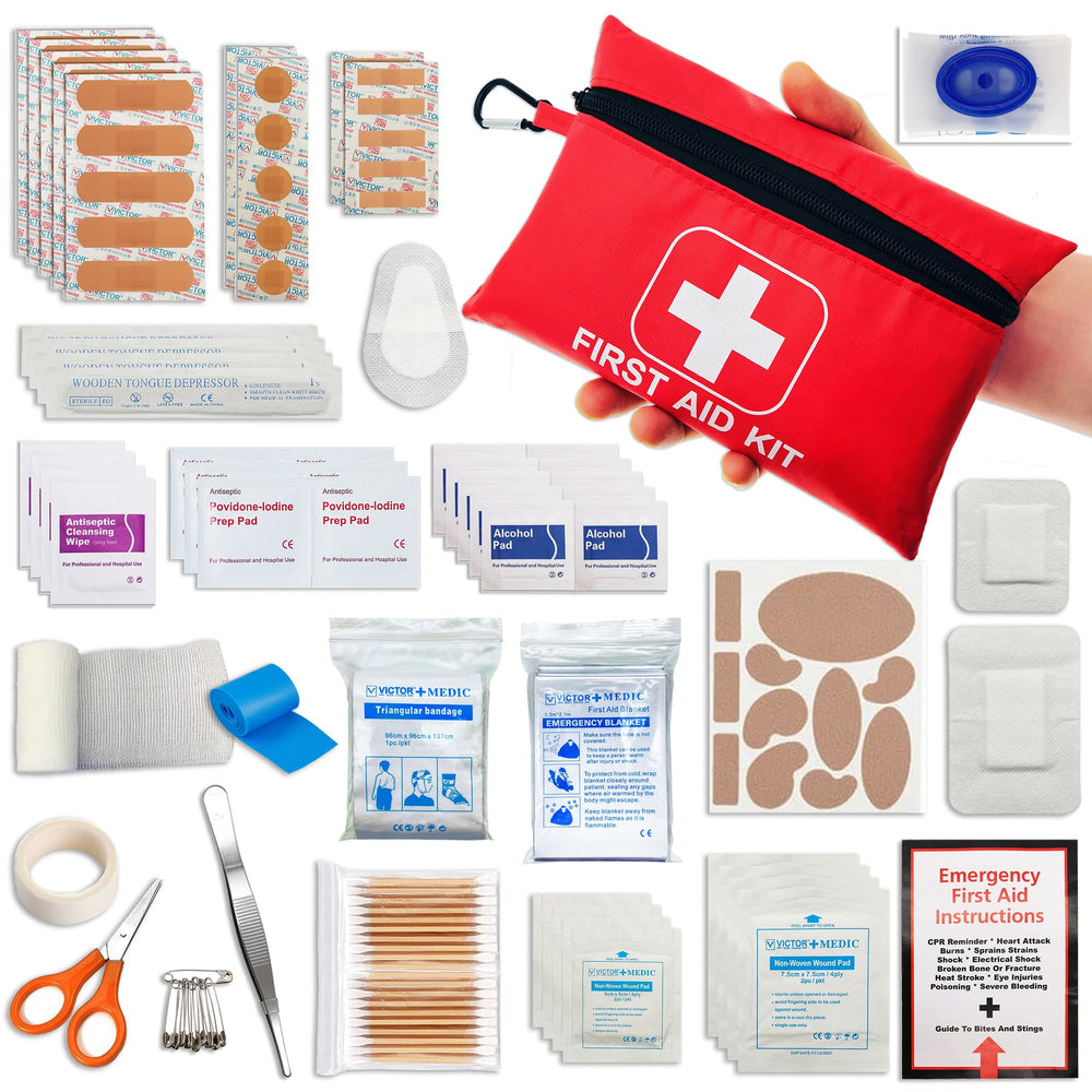 VirKech small emergency first aid kit with case cover for easy storage.