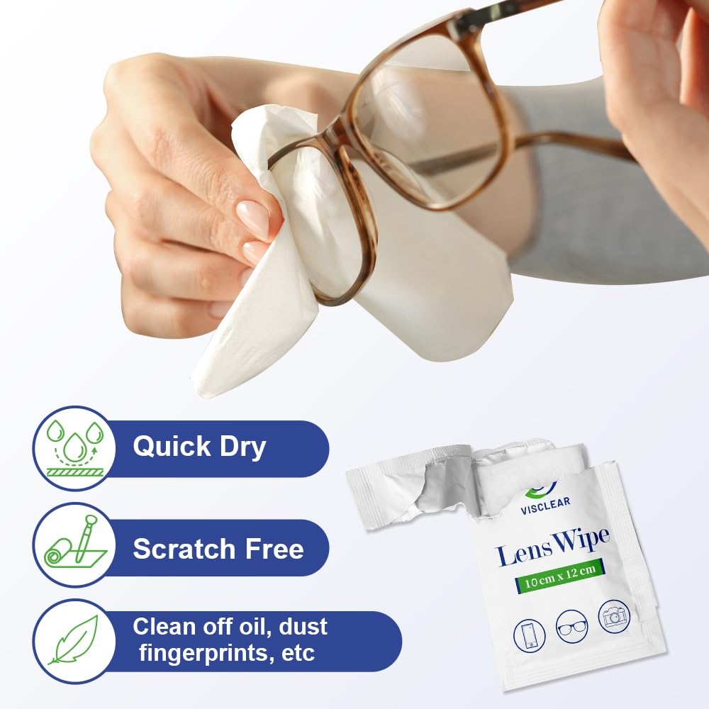 VisClear lens wipes clean glasses quickly without streaks.