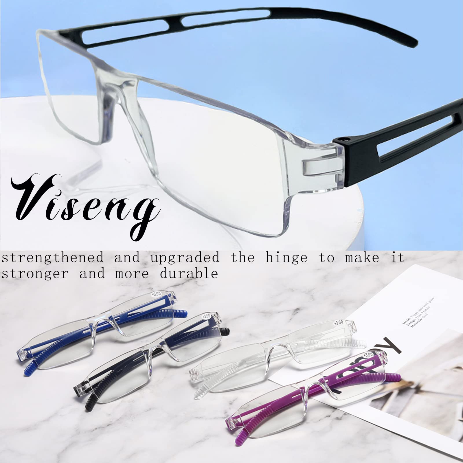 Viseng conjunto de seis gafas facilita tener una a mano en casa.