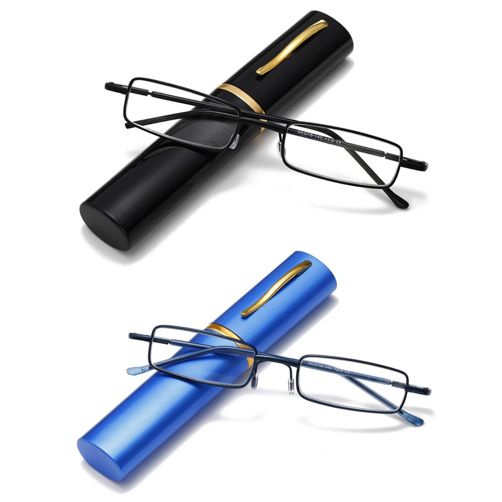 Viseng Slim Mini metal reading glasses with pen-like design for discreet on-the-go reading