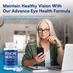 Vision Hero zeaxanthin nutrients capsules highlight science-backed ingredients for daily eye support.