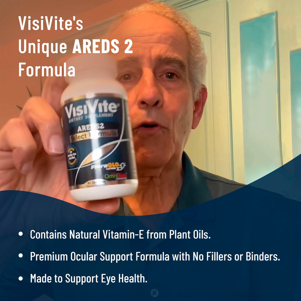 VisiVite AREDS2 packaging design photos convey premium macular support