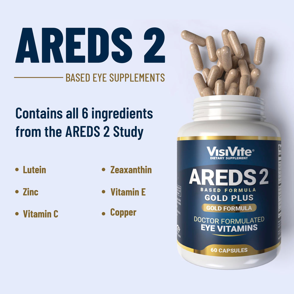 VisiVite AREDS 2 Plus capsules closeup for easy daily ingestion