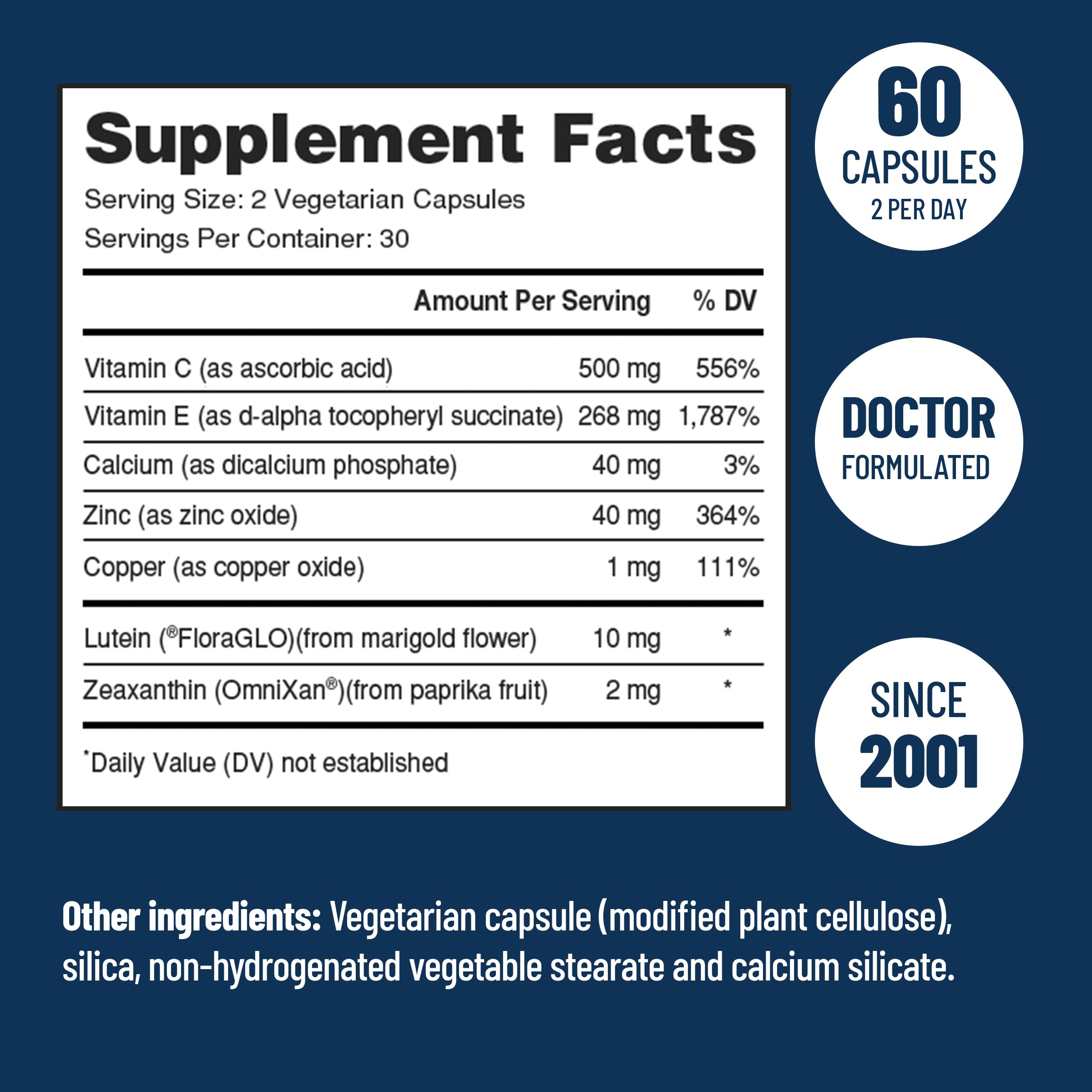 VisiVite AREDS2 vegan capsules illustrate plant-based eye health formula