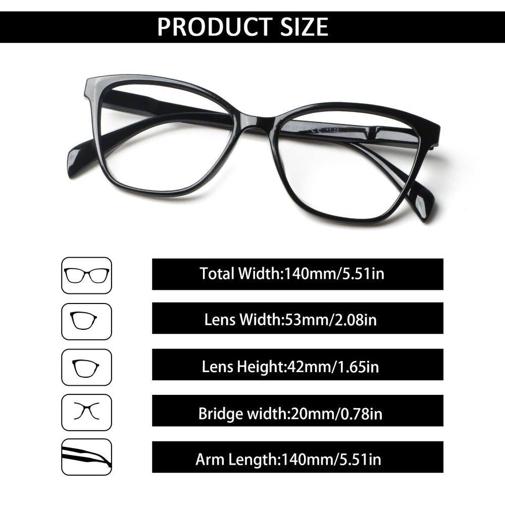 VisiWell four-pack progressive readers, side view, blue light filtering reduces screen fatigue.