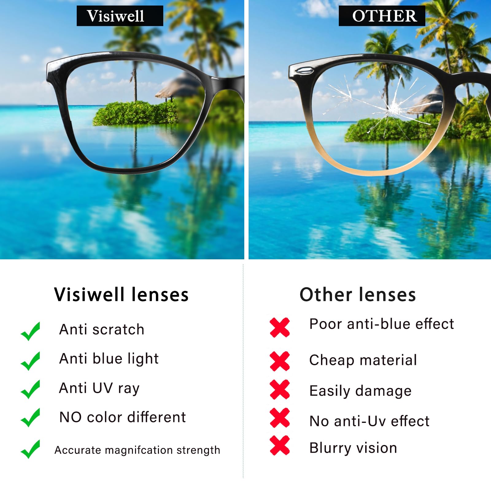 VisiWell progressive-reading-glasses lightweight design keeps you comfortable