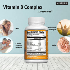 VISPURA Vitamin B-Complex packaging with glass bottle conveys premium wellness