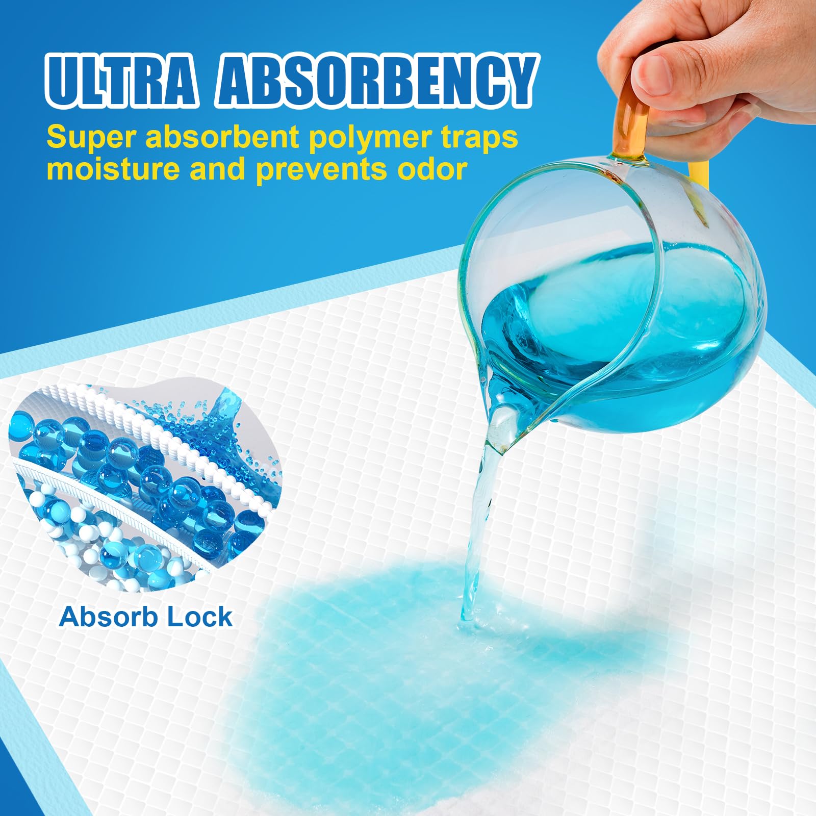 VISRIE disposable chux pad showing a super absorbent core for quick moisture control
