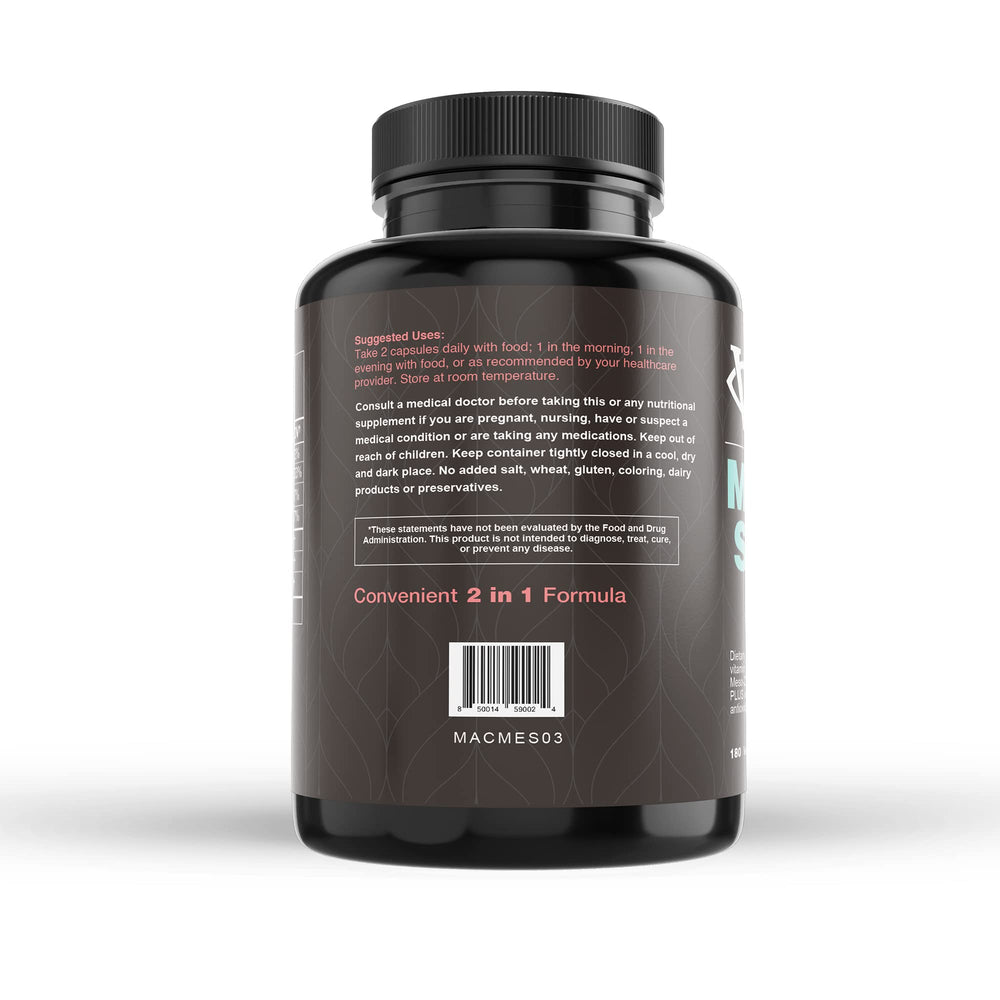 Visual Advantage Macular Support Meso-Z bottle back detailing ingredients for retinal support.
