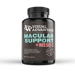 Visual Advantage Macular Support Meso-Z bottle front for daily blue light-friendly eye nutrition.