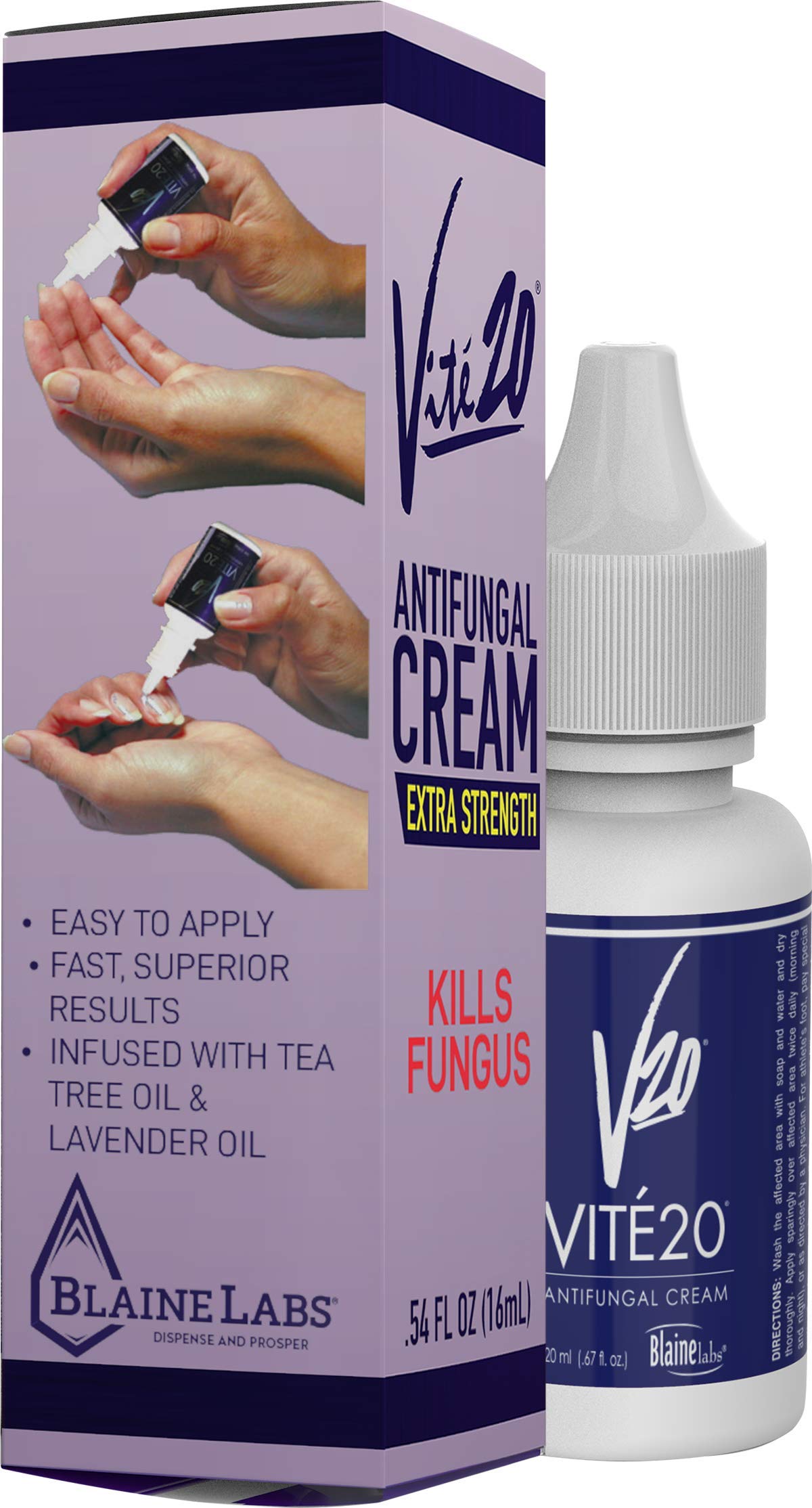VITÉ20 Vite 20 antifungal cream packaging box with clear branding and guidance.