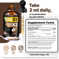 Vita Guard D3K2 drops under tongue for fast, pill-free absorption