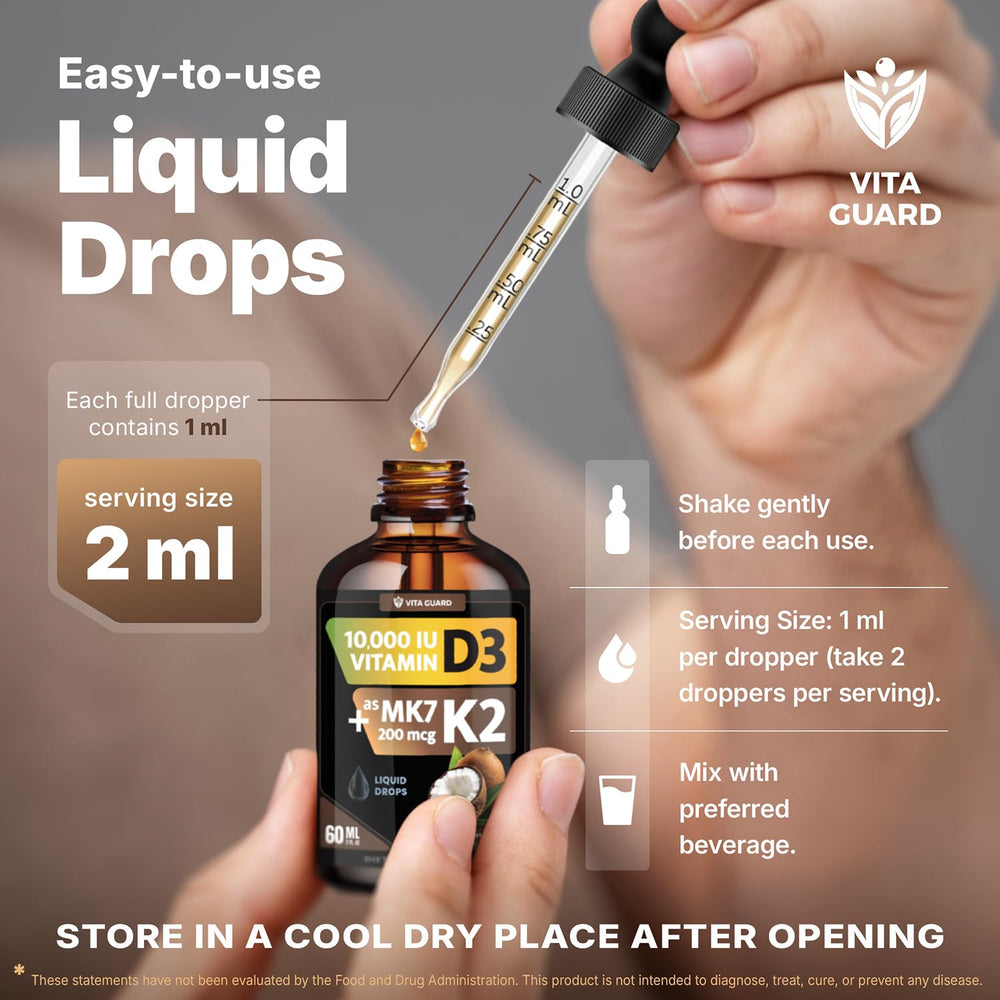 Vita Guard D3K2 coconut oil base emphasizes clean, absorbable delivery