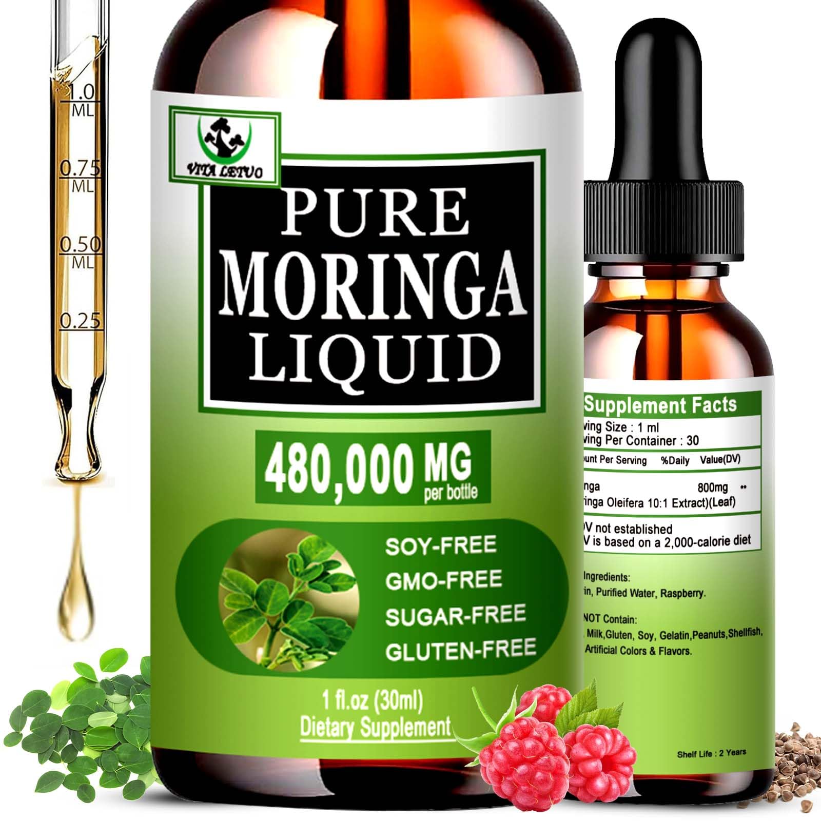 Vita Letuo Moringa Liquid Drops bottle for daily energy and immune support