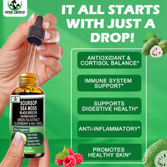 Dropper dispensing Vita Letuo Soursop Drops for easy, gentle daily use.