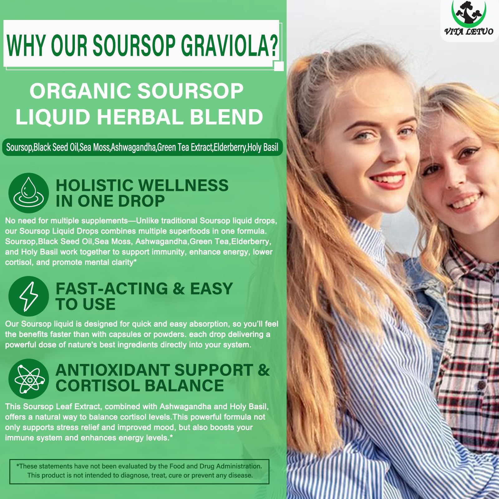 Vita Letuo Soursop Drops featuring sea moss for balanced nourishment and digestion.