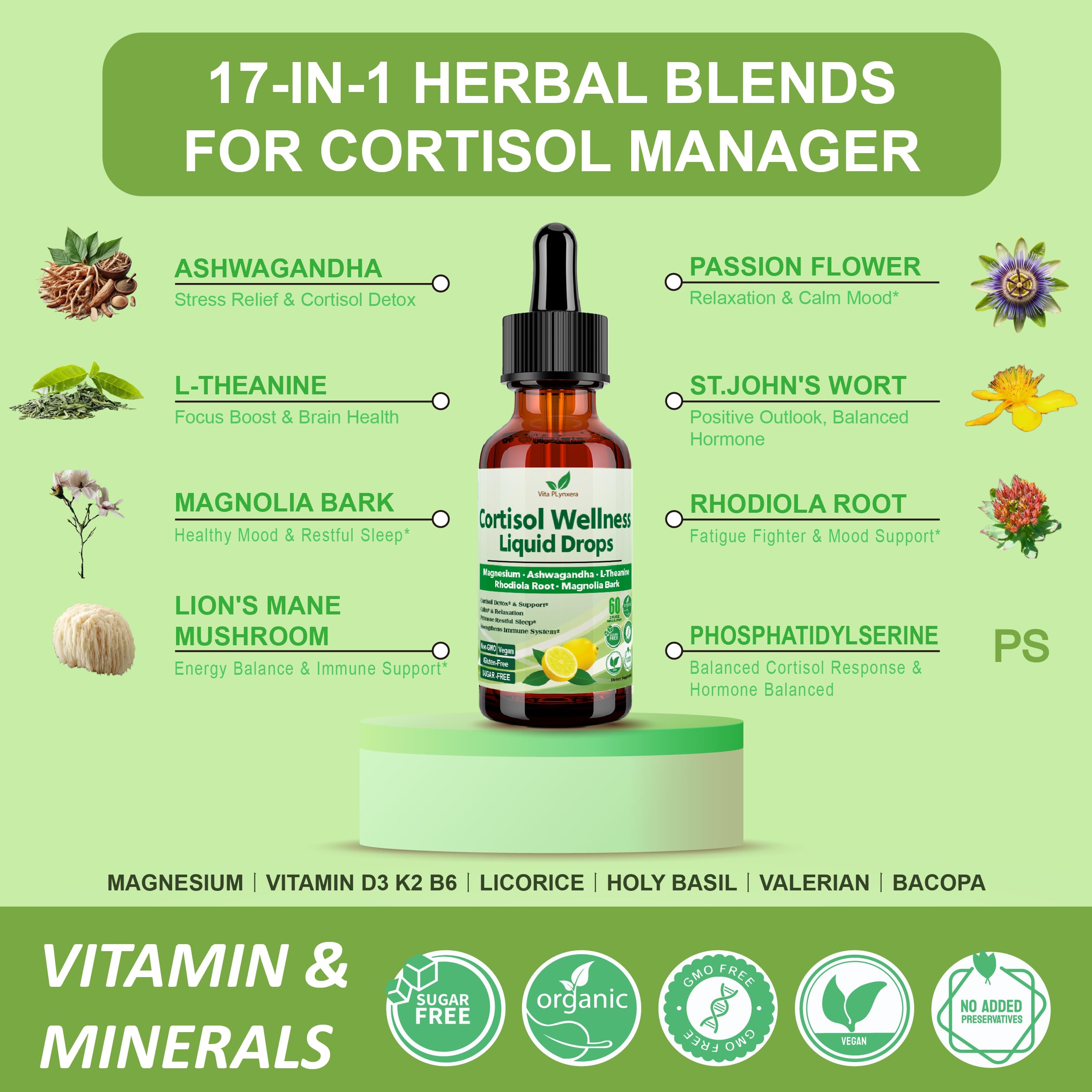 Label close-up showcasing the 17-in-1 formula with magnesium and ashwagandha.