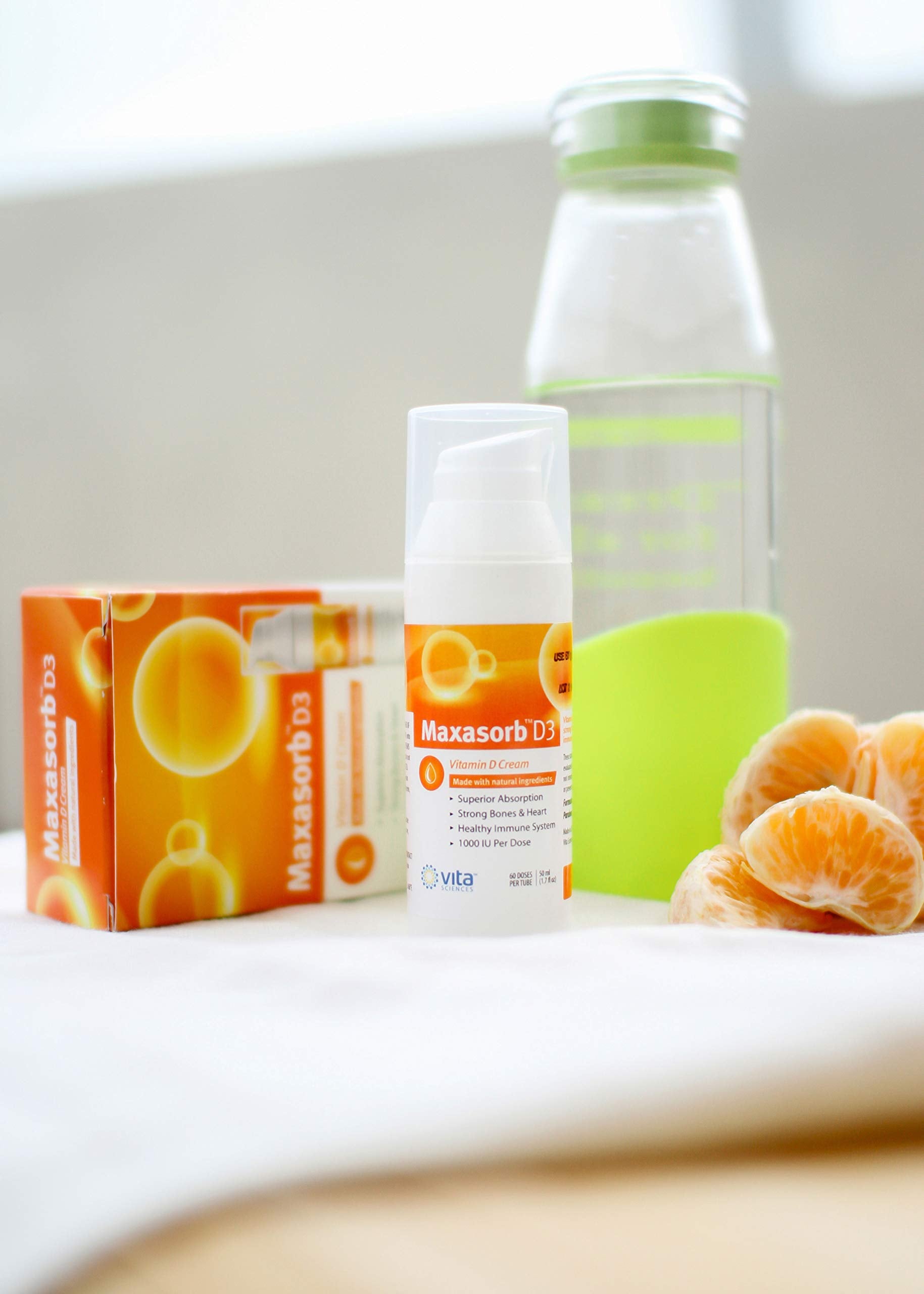 Vita Sciences Maxasorb D3 Cream used on the face for hydration.